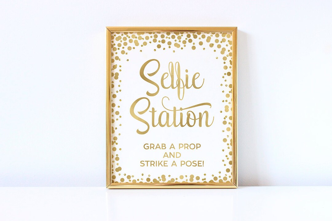 Selfie Station Sign Printable Photo Booth Sign Selfie Station Print Grab a Prop and Strike a ...