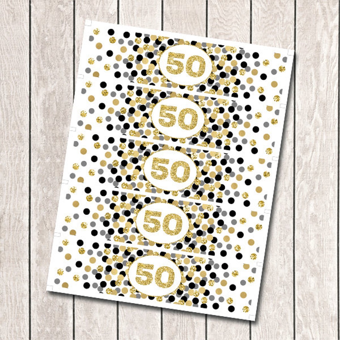 Water Bottle Labels Printable 50th Birthday Party Decorations | Etsy