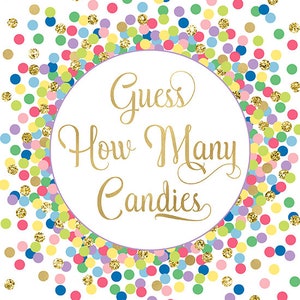 Guess How Many Candies Game Printable Baby Shower Guessing Game Cards ...