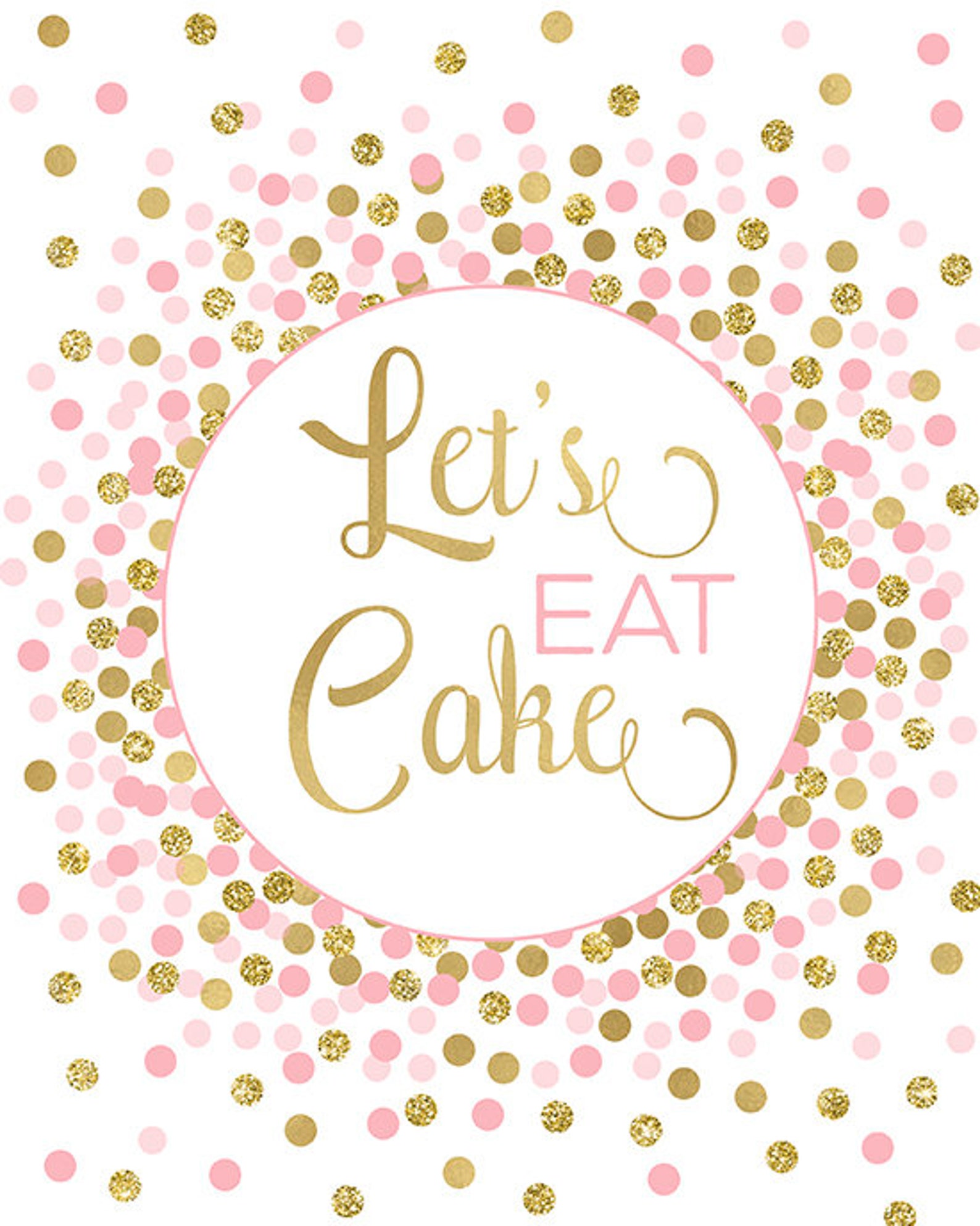 Let's Eat Cake Table Sign Birthday Party Decor Party Sign Etsy