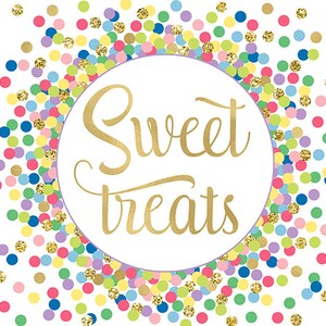 Sweet Treats Sign Printable Table Sign Favor Sign Rainbow and Gold ...