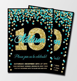 Paper PaVin 10 Inviti Di Compleanno Per Bambini In Stile Neon Con Buste - Cartoncino Riciclato Formato A6