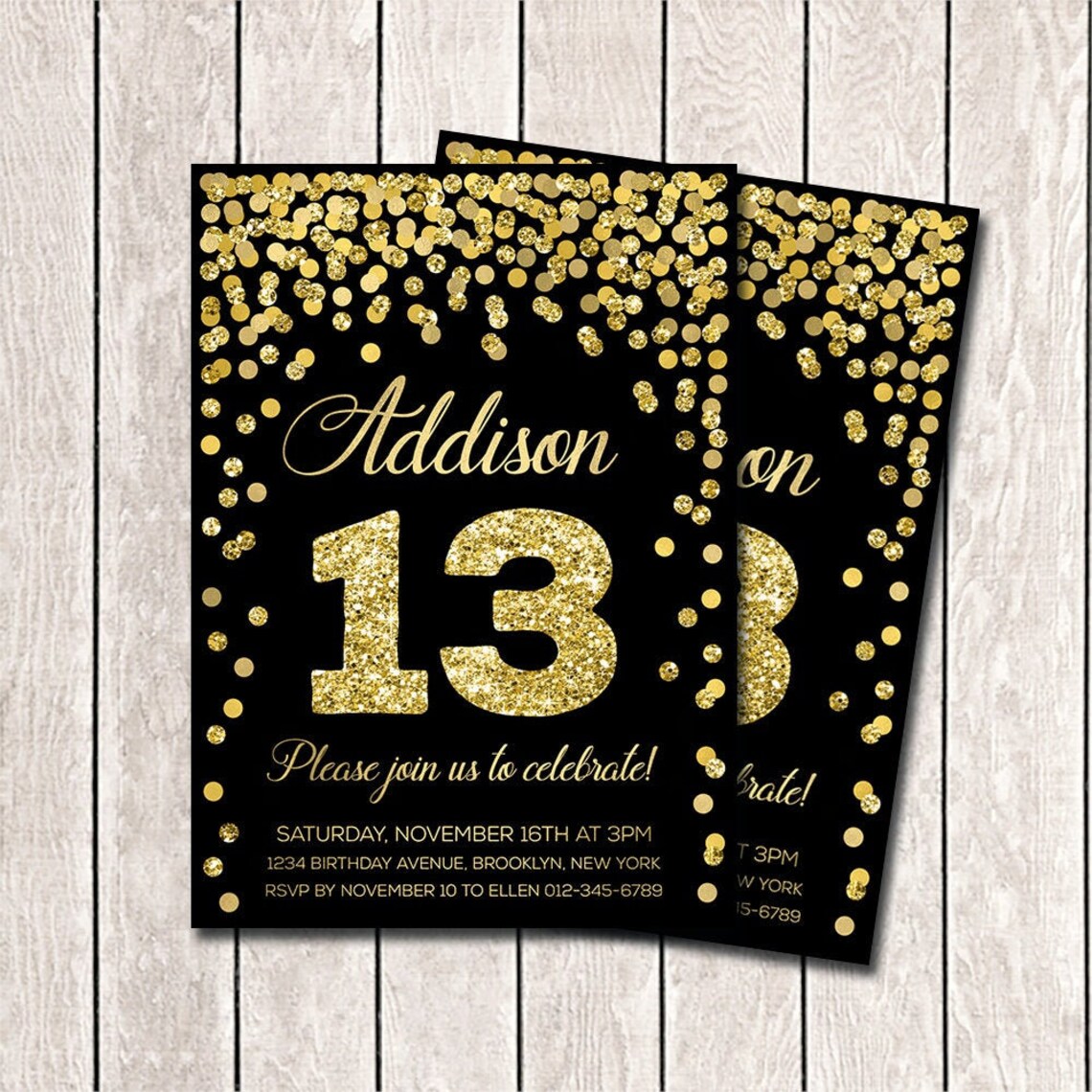13. Geburtstag Einladungen personalisierte Mädchen Geburtstag Etsy