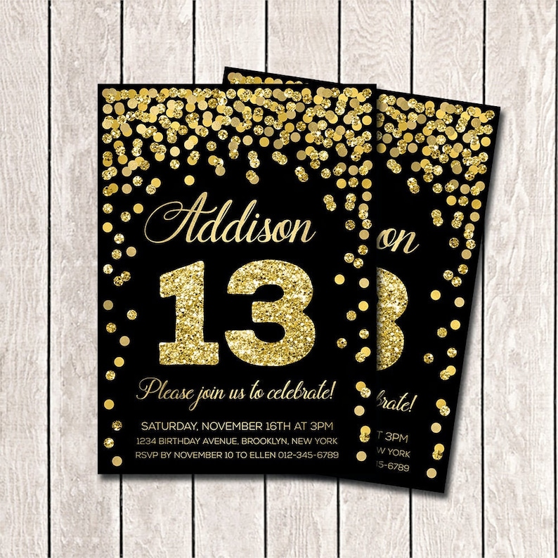 13. Geburtstag Einladungen personalisierte Mädchen Geburtstag  Etsy