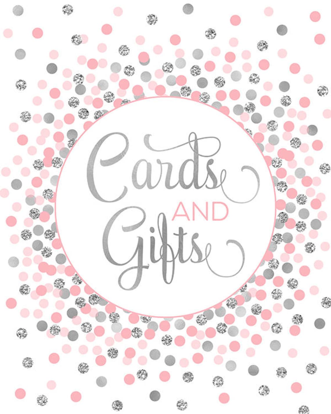 Cards and Gifts Sign Printable Baby Shower Bridal Shower - Etsy