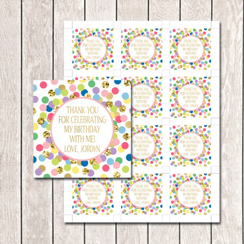 Printable Thank You Tags For Birthday Favors - Printable Word Searches