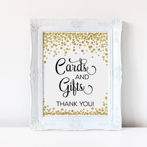 Cards and Gifts Sign Printable Gift Table Sign Cards &amp; Gifts Sign Gold ...