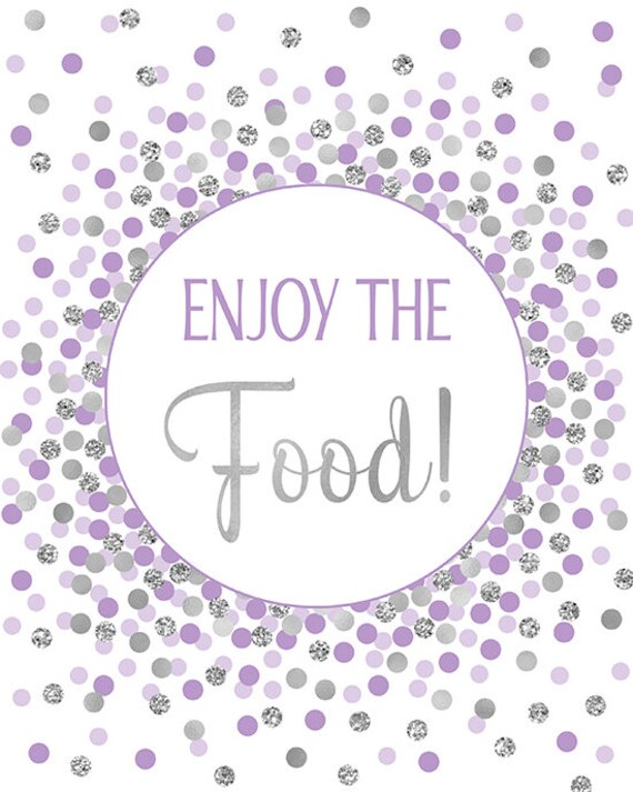 Enjoy The Food Sign Printable Birthday Party Decor Table Sign Etsy