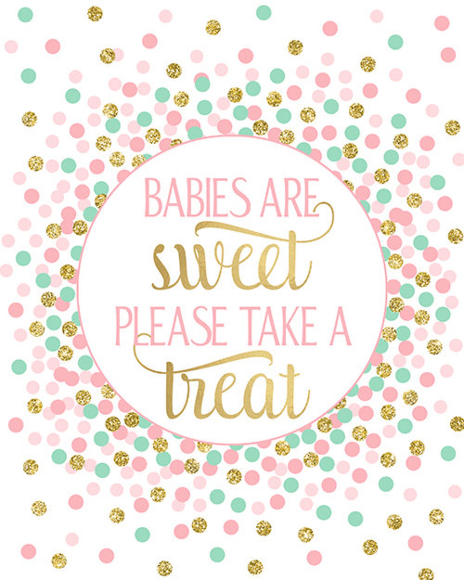 Babies Are Sweet Please Take a Treat Sign Printable Girl Baby | Etsy