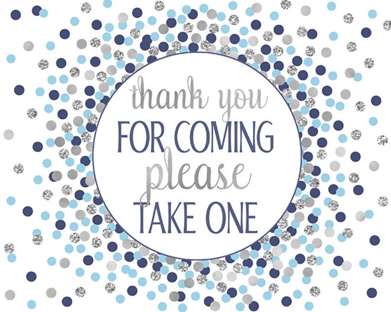 Thank You For Coming Please Take One Sign Printable Birthday Etsy Thank You For Coming Please Take One Sign Printable Birthday Etsy