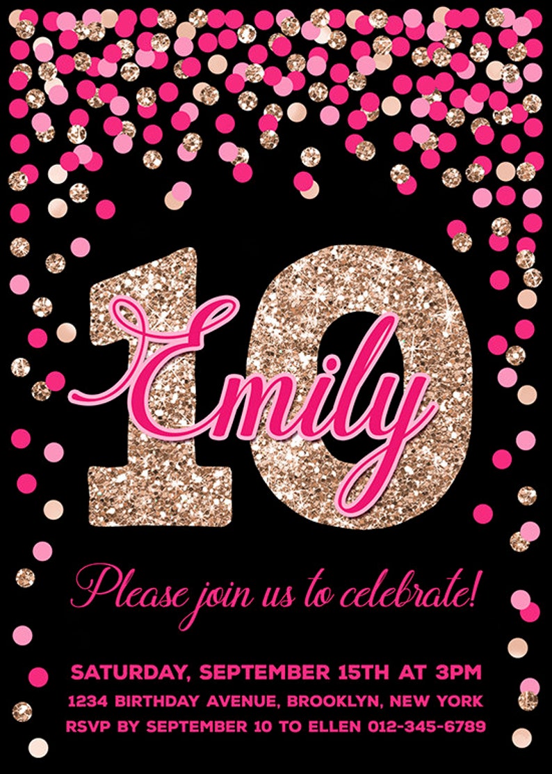 10Th Birthday Invitations Templates Free