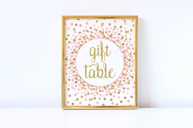 Gift Table Sign Birthday Party Décor Gift Table Print Pink - Etsy