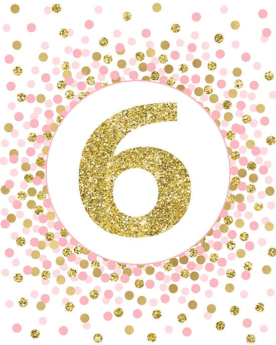 Sweet Happy - Poster per 6° compleanno, 6 decorazioni per feste di compleanno, 6° compleanno, per feste, 6° compleanno, per ragazze, ragazzi, donne, uomini, colore: Nero oro