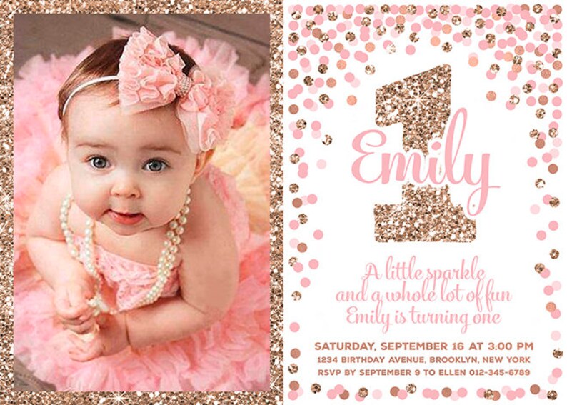 1st Birthday Invitation Personalized Girl Birthday Invitations Etsy