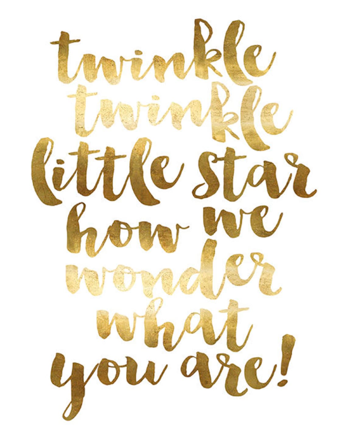 Twinkle Twinkle Little Star How We Wonder What You Are Quote Etsy