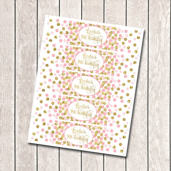 Etiquettes De Bouteille D Eau D Anniversaire De Fille Etsy