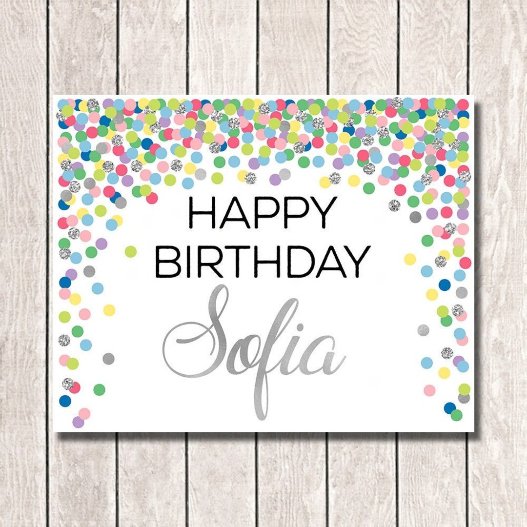 Rainbow Happy Birthday Sign Printable Colorful Birthday Decorations ...