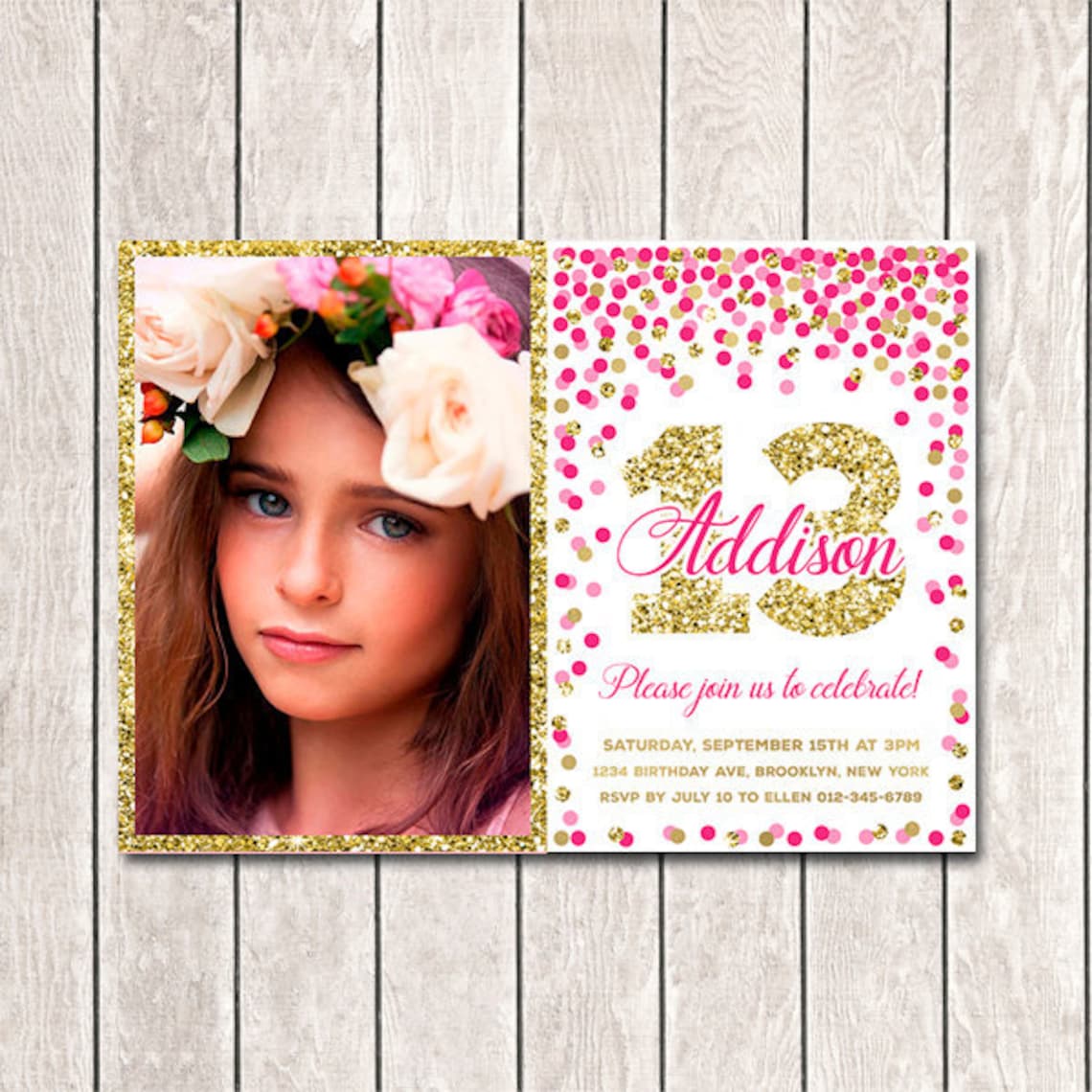 Girl Birthday Invitation Personalized 10th Birthday Invitation Etsy