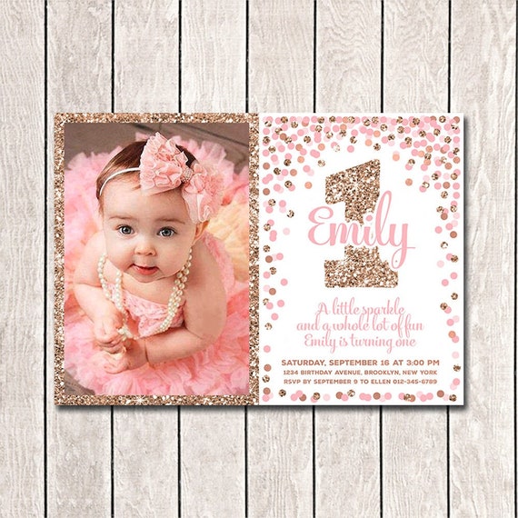 10 Personalised 1st Birthday Party Photo Invitations – Boy Or Girl, With Envelopes