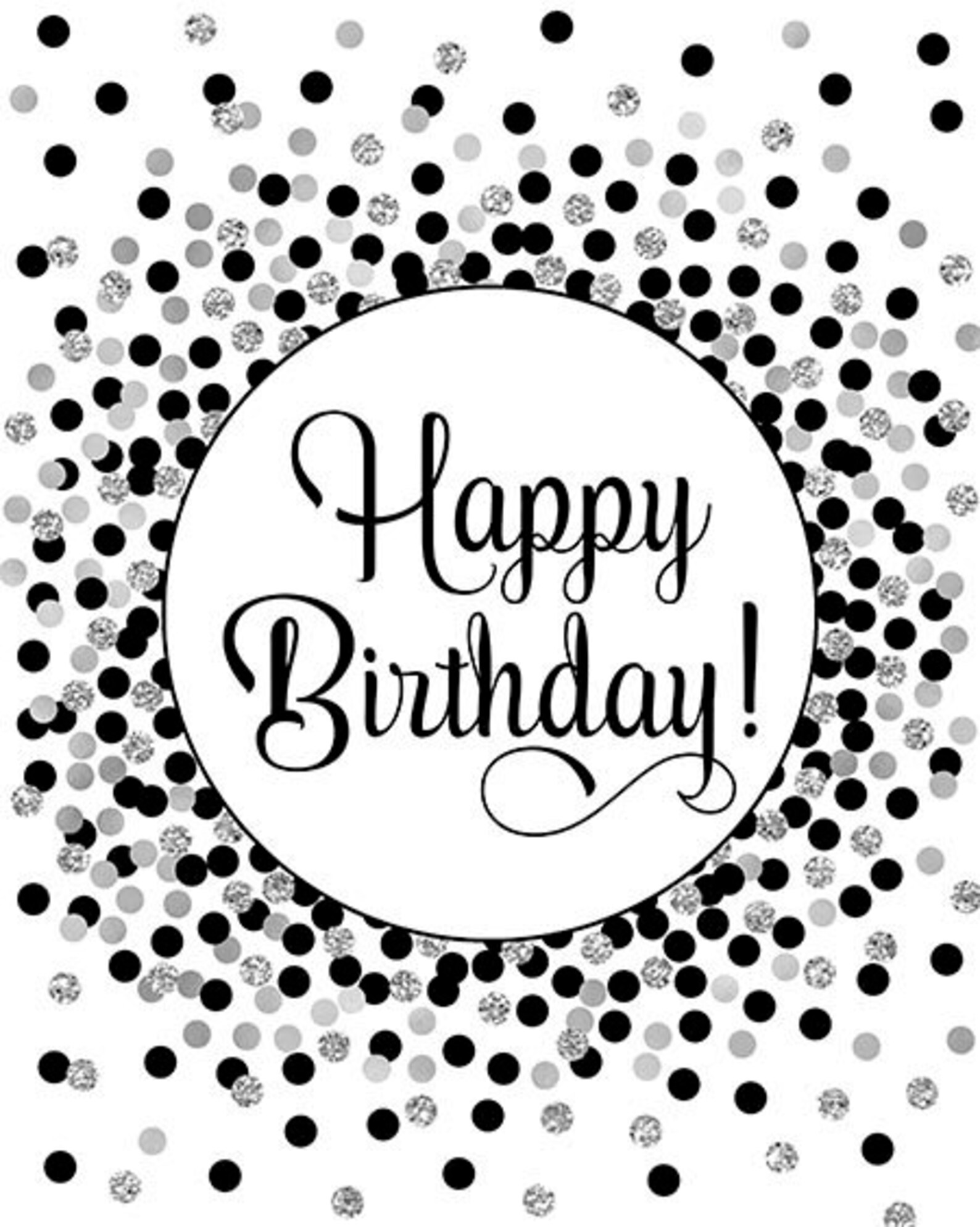 Happy Birthday Sign Printable Happy Birthday Print Black and - Etsy