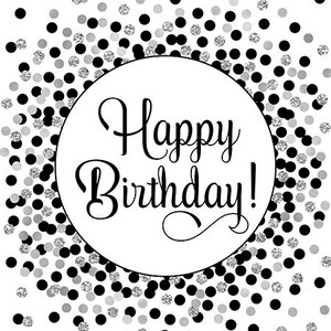 Happy Birthday Sign Printable Happy Birthday Print Black and - Etsy