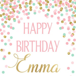 Happy Birthday Sign Printable Girl Birthday Party Sign 1st Birthday ...