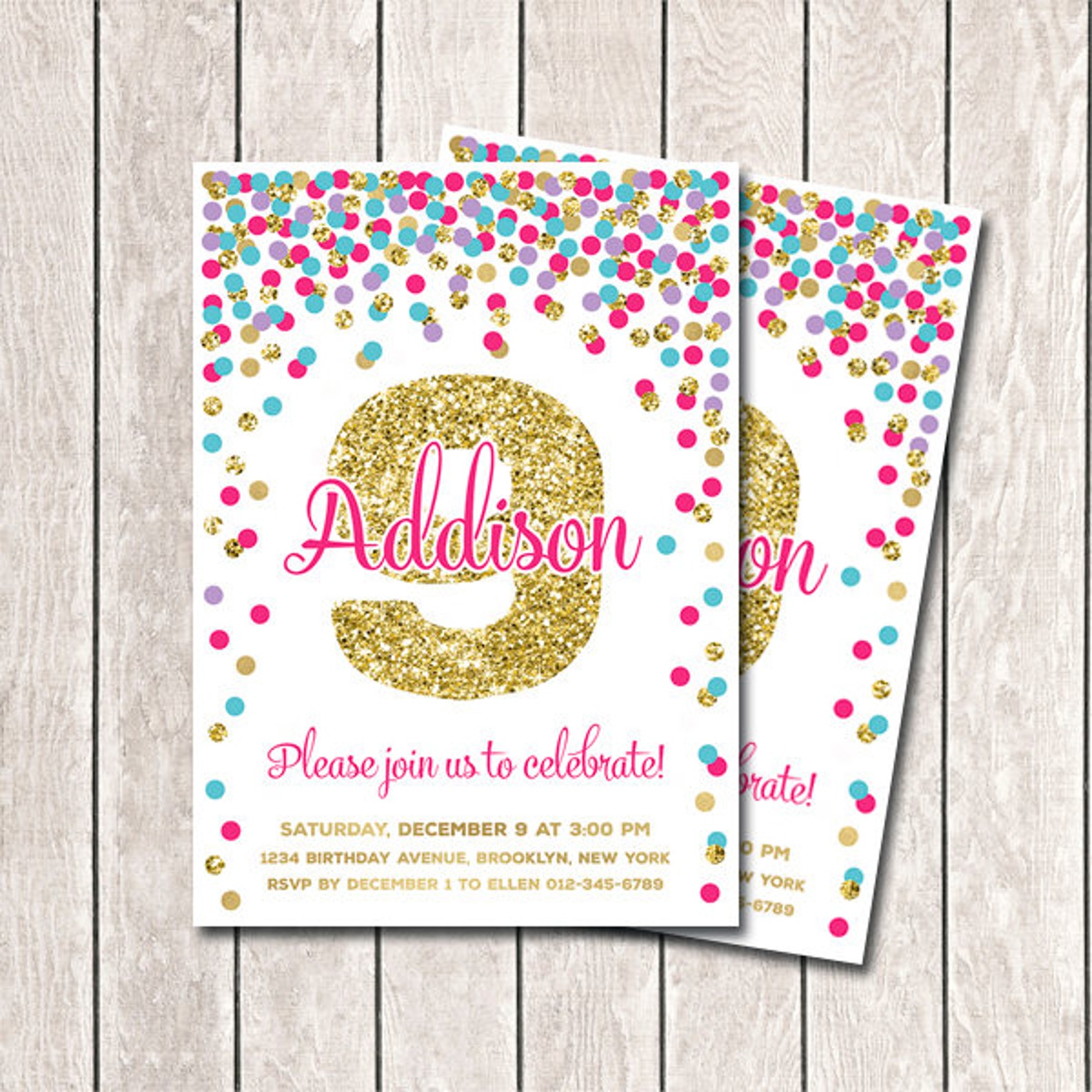 9th-birthday-invitation-girl-birthday-invitation-printable-hot-etsy