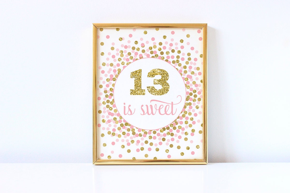 Hexadecor Personalized 13th Birthday Decorations For Girls, 13th Birthday Gifts For Girls, Happy 13 Year Old Girl Birthday Gifts Ideas, 13 Birthday Decorations For Women, Custom Birthday Poster Photo