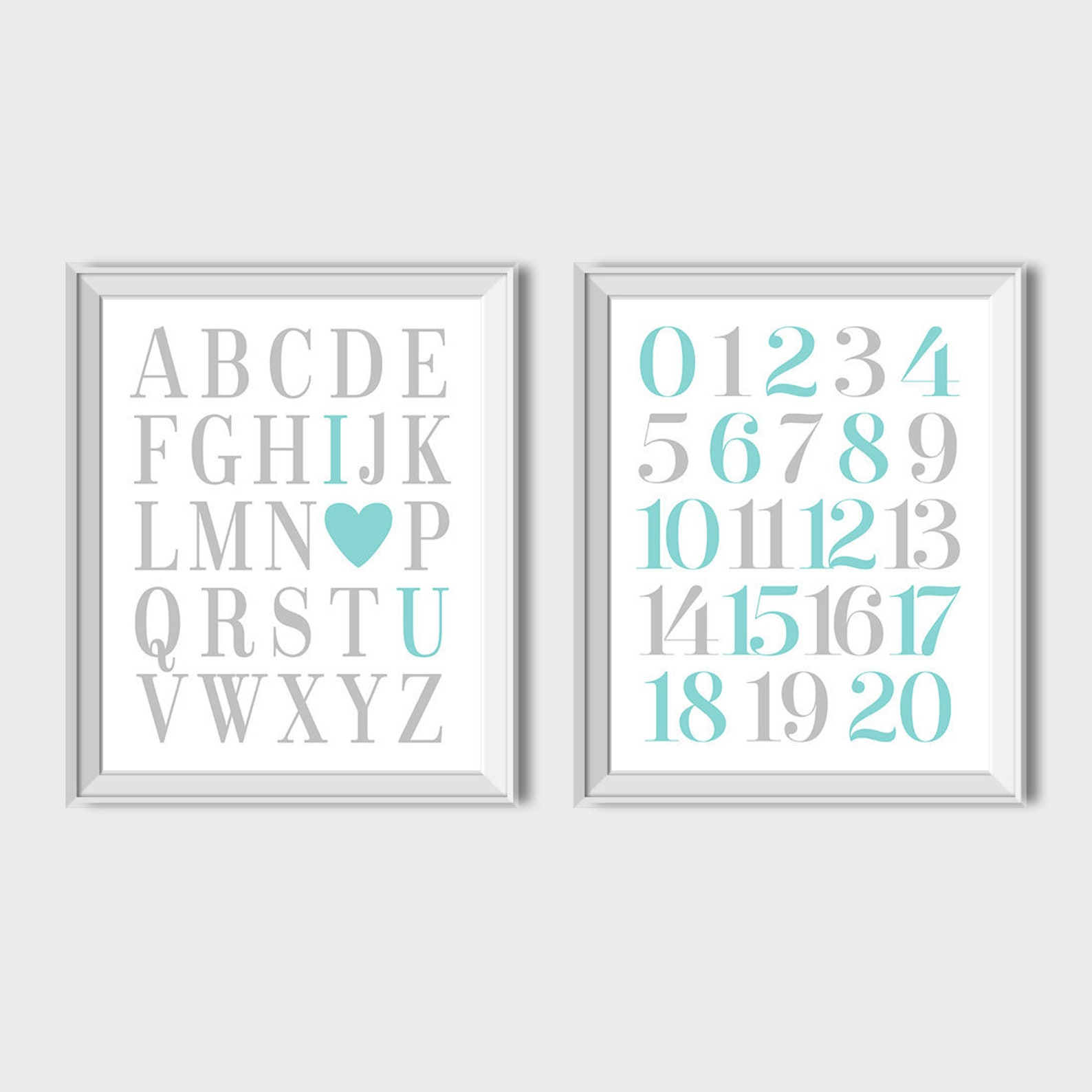 Alphabet and numbers poster Alphabet and numbers nursery art | Etsy
