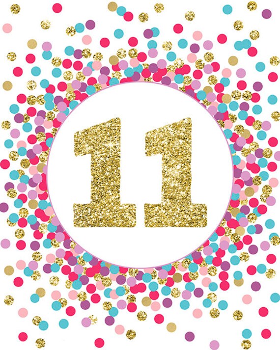 11 Sign Printable 11th Birthday Party Sign 11th Birthday Party - Etsy Norway