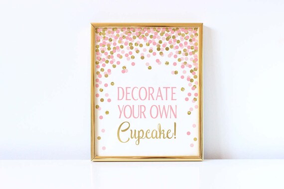 Decorate Your Own Cupcake Sign Printable Birthday Party Table Etsy
