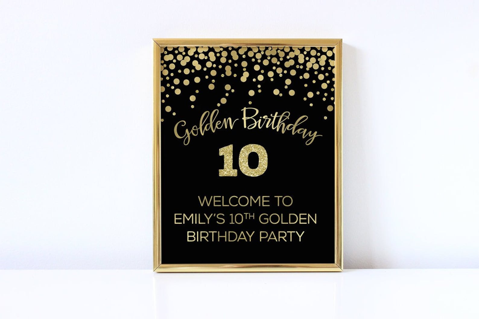 Golden birthday welcome sign personalized Gold birthday decorations Golden birthday table sign Golden birthday welcome print Any age