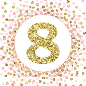 Number 8 Sign Printable 8th Birthday Party Decorations Pink - Etsy