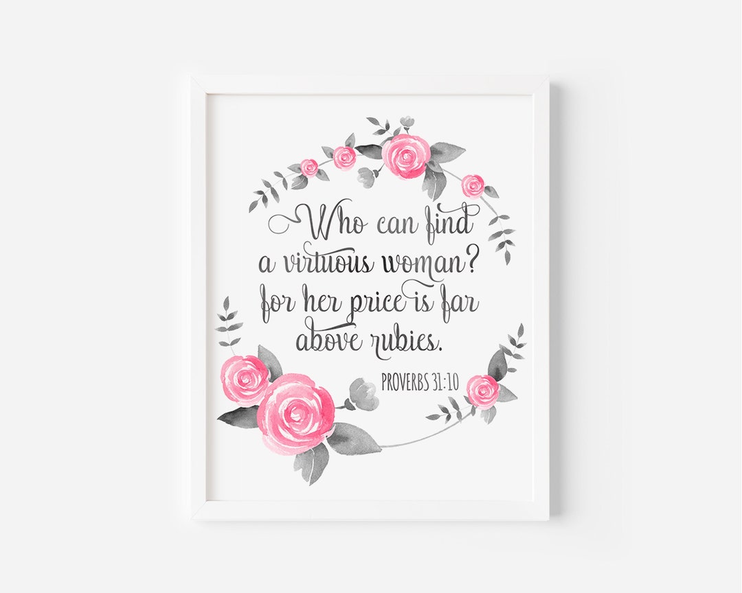 Proverbs 31 10 bible verse print scripture nursery d cor christian