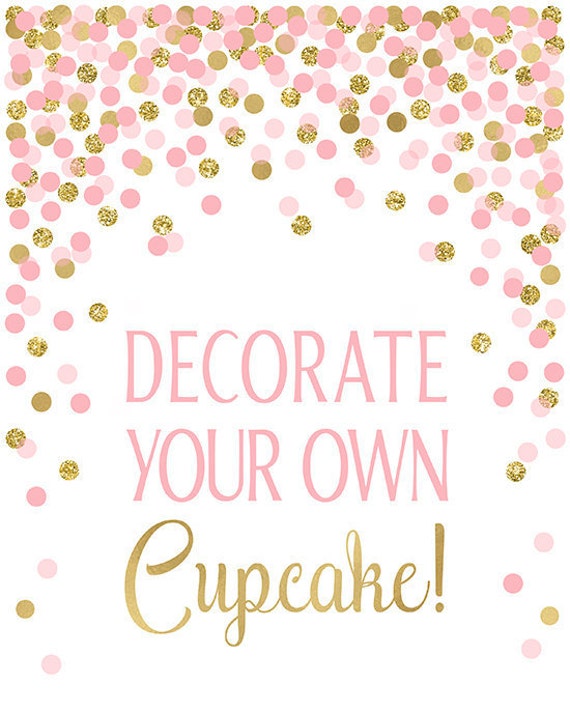 Decorate Your Own Cupcake Sign Printable Birthday Party Table Etsy