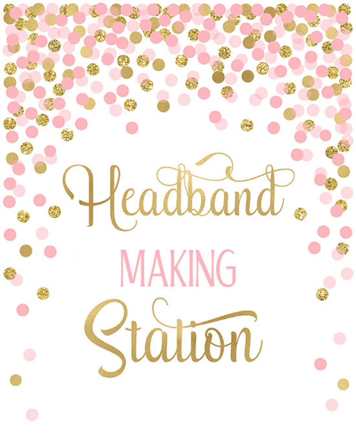Headband Making Station Sign Printable Baby Shower Sign Girl | Etsy