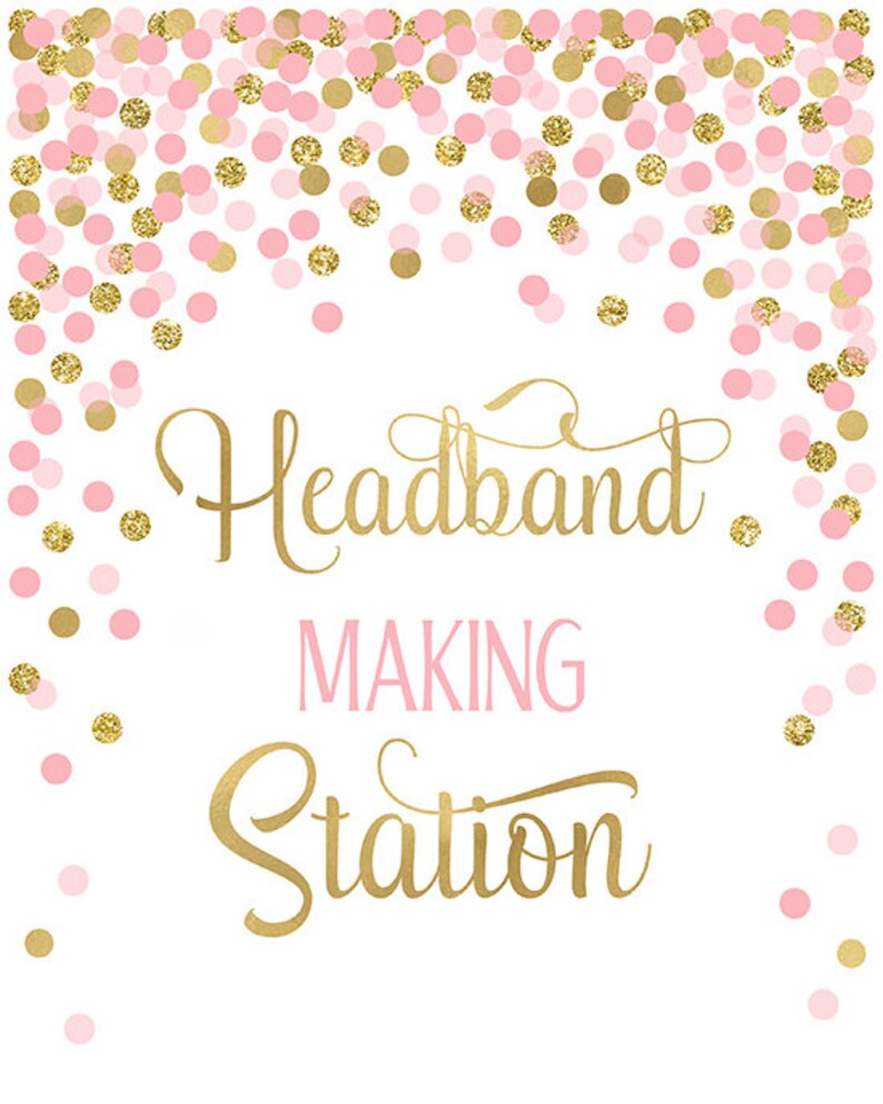 Headband Making Station Sign Printable Baby Shower Sign Girl | Etsy