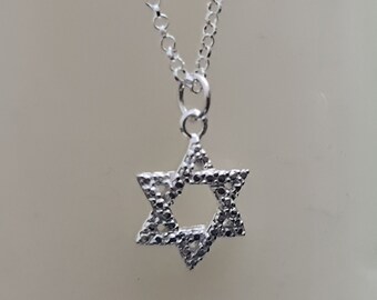 Sterling Silver Star of David Necklace: Jewish Jewelry, Jerusalem Pendant