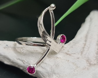 Sterling Silver Lab Ruby Ring: Delicate Gemstone Band
