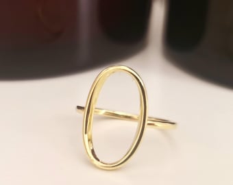 14k Gold Filled Open Oval Ring: Handmade Sterling Silver Option