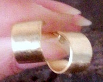 14k Gold Filled Hoop Studs: Brushed Tiny Earrings