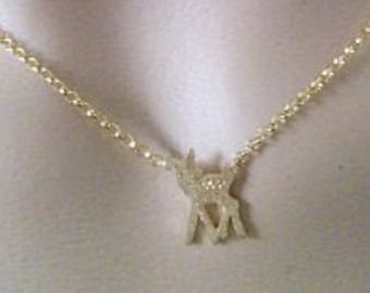 Gold Bambi Necklace: 14k Gold Filled Deer Pendant