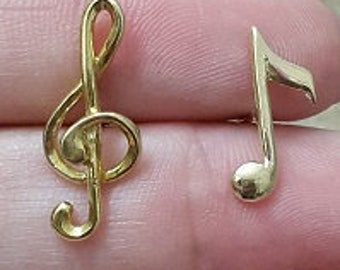 Treble Clef Stud, Note Earrings, Tiny Stud Earrings, Everyday Jewelry, music note posts,