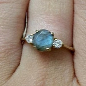 Labradorit Drei Stein Ring: 14k Gold Filled Verlobungsring