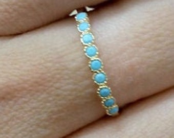Turquoise Ring: 14k Gold Filled Bezel Ring, December Birthstone