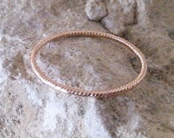 Simple Rope Thread ring, Twisted Ring, gold everyday ring, Custom Size - Slim Band Stack Ring - Stackable Ring