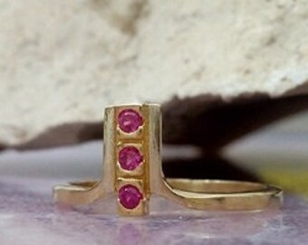Gold Filled Ruby Ring: Dainty Stacking Gemstone Ring