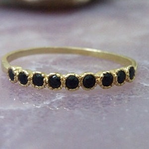 Tiny Onyx Ring, Stack Ring, February Birthstone Ring, Gold Ring, Cute Ring, Dainty Ring, Black Ring, Bezel Set