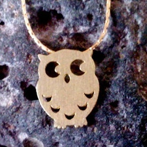 Owl Necklace ,Gold Charm Necklace, yellow gold necklace, Gold filled Owl Necklace,  Bridesmaid Gifts, Weddings, Bridal