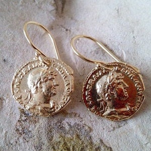 Coin earrings ,gold earrings, shinning earrings, dainty gold earrings, coin jewelry
